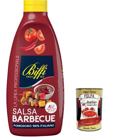 Italian Gourmet E.R. Biffi Linea Set of 6 professional barbecue sauces 900g with 100% Italian tomato + gourmet Italian polpa 400g