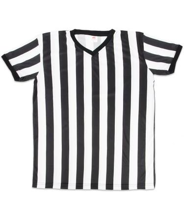 Crown Sporting Goods Men's Official Striped Referee/Umpire V-Neck Jersey - Large - Buy Online on GoSupps.com