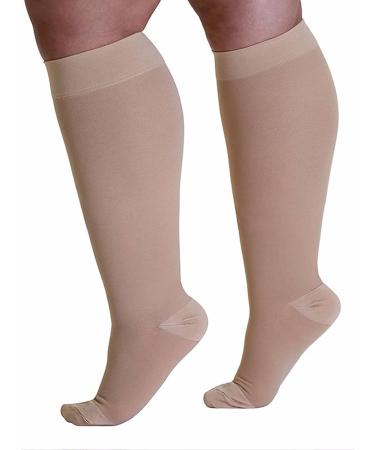 WSYKC Compression Socks - 20-30mmHg Support Socks for Wide Calves | Unisex 4XL (2 Pairs) in Beige - Buy Online on GoSupps.com