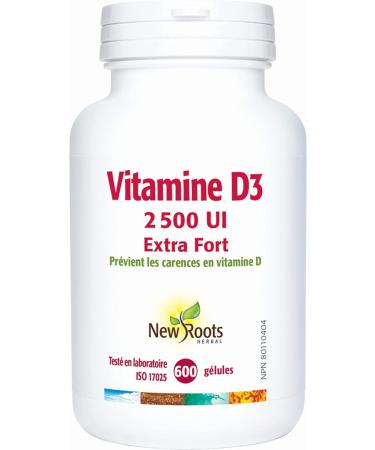 New Roots Herbal - Vitamin D3 2500 IU Extra Strength 600 Softgels - Helps to Prevent Vitamin D Deficiency - Helps in the Development and Maintenance of Bones and Teeth - Support Immune Function 600 count (Pack of 1) 2500 IU - Buy Online on GoSupps.com