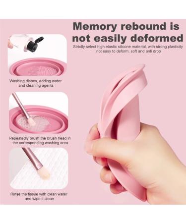 Makeup Brush Cleaner Scrubber with Suction Cup - Portable Washing Tool for Makeup Brushes (Pink) - Buy Online on GoSupps.com