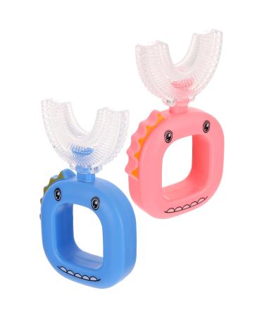 Lalafina 2st U-shaped toothbrush for children Children's tooth cleaning brush Tool for toddlers Children's toothbrush 360 manual toothbrush for children Manual Uform PP The lazy manual baby