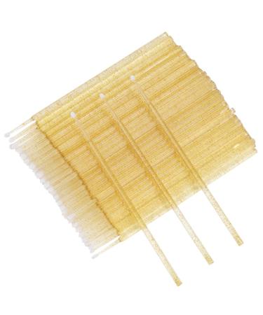 400 Pcs Glitter Crystal Micro Applicator Brushes Disposable Eyelash Extension Microswab Mascara Wands Brush For Lash Remover Brush Tools (Gold) crysal gold