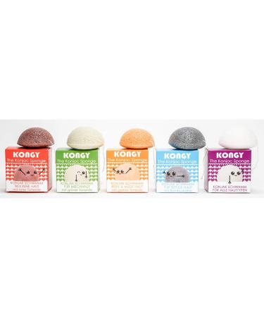 KONGY Konjac Sponge - Red Clay for Dry Skin | Natural Exfoliation & Gentle Cleansing | 4g International Shipping - Buy Online on GoSupps.com