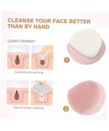 PLAFOPE Silicone Face Brush Clipper Grippers Face Brush Scrubber Silicone Scrubbers Facial Cleansing Brush Face Brush for Women Makeup Remove Brush Pink Silicone Brush Manual 8x6cm Pink - Buy Online on GoSupps.com