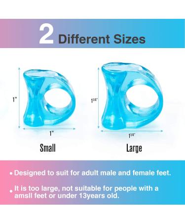 Roser Rose Hallux Toe Spreader - 8 Pieces Gel Separator for Bunion & Hammer Toe Correction | Silicone Hallux Valgus Relief (Blue) - Buy Online on GoSupps.com