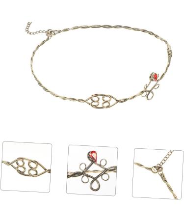 COLLBATH Wire Braided Headband Headwear for Women Hair Jewel Ladies Wigs Hair Clips Hair Clips for Women Girl Hair Clips Bridal Hair Clip Wedding Bridal Hair Chain Hair Pin Metal Red - Buy Online on GoSupps.com