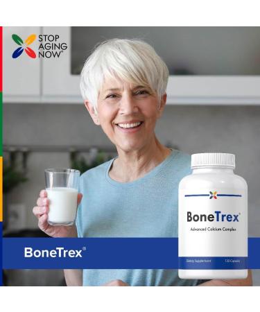 Stop Aging Now - Calcium Complex Supplement - 120 Capsules - BoneTrex with Magnesium Vitamin D Vitamin K2 and Boron - Buy Online on GoSupps.com