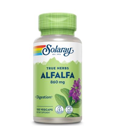 Solaray Alfalfa Leaf 860mg | Vitamin-Rich Superfood w/Fiber & Chlorophyll | Healthy Blood, Kidneys & Digestion Support | Non-GMO, Vegan | 100 VegCaps - Buy Online on GoSupps.com