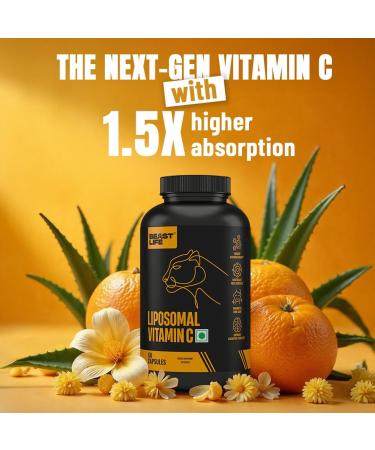 Liposomal Vitamin C Higher bioavailability Neuralize Free radicals Promotes Firm Skin Health Improve cogntive Function Immunity Support Fast Absorption 60 Capsules 60 Count (Pack of 1) - Buy Online on GoSupps.com