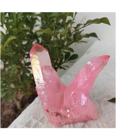 Choice of Gifts 1pcs 120-180g Natural Angel Crystal Cluster Pink Electroplating Titanium Coating Quartz Cluster Vibration Stone Crystal Cluster (Size : 150-180g) - Buy Online on GoSupps.com