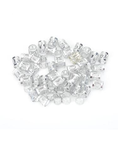 Hair Braiding Beads 3 Types Aluminum Beads Hair Braiding Rings Adjustable Metal Cuffs Hair Accessories Decoration Tools Accessories(Sliver)
