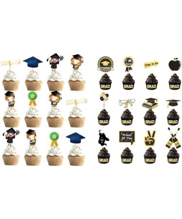 2023 Graduation Cupcake Toppers Class of 2023 Cake Picks Graduation Party Decorations 12PCS 2 2023 graduation cupcake toppers Style 2 - Buy Online on GoSupps.com