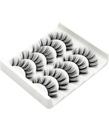 5 Pairs Handmade Natural Long Volume False Eyelashes Extensions Lashes as shown - Buy Online on GoSupps.com