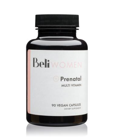 Beli Women Prenatal Multivitamin for All Stages of Pregnancy Supports Egg Quality and Fertility 90 Vegan Capsules (30-Day Supply)