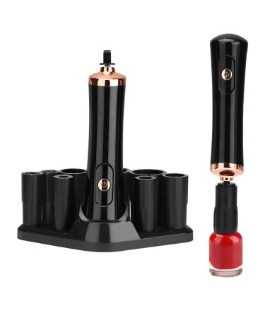 Electric Nail Lacquer Shaker  Glue Shaker for Eyelash Extensions with Base  Electric Shaker Time Saving Handsfree Tool with 2 Connectors and 9 Sizes of Caliber Liquid Evenly Mixer Black