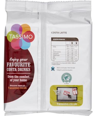 ESSENTIAL PRODUCTS Tassimo Costa Latte Coffee Pods x 8 | Pack of 5 Total 40 Capsules | Original Taste & Quality Coffee | Bring Joy to Coffee Lovers | Sold by Essential Products - Buy Online on GoSupps.com