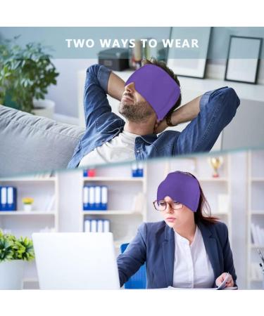 Migraine Relief Cap - Ice Pack Hat for Headache, Stress, Anxiety, Sinus Pressure - Purple - Buy Online on GoSupps.com