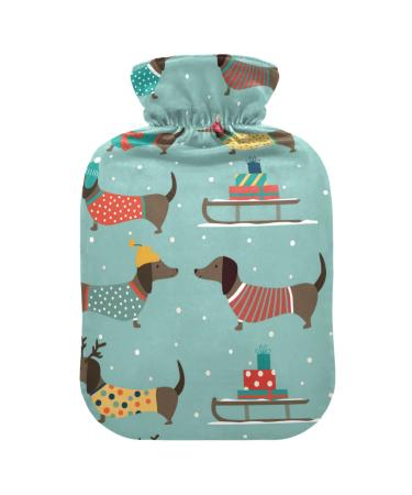 Hot water bottles with cover dachshund dog hot water bag for pain relief warming hands heating bag 2 liters
