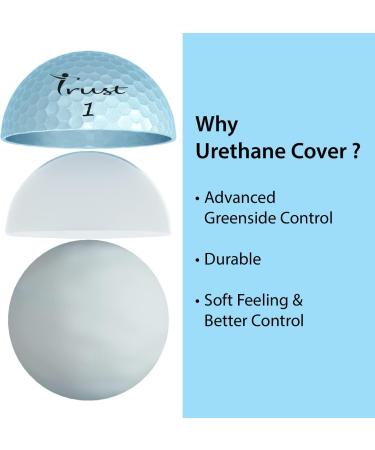 Trust Aurora Blue Crystal Urethane Golf Balls - 3 Piece Set for Soft Feel and Distance Control - 1 Dozen - Buy Online on GoSupps.com