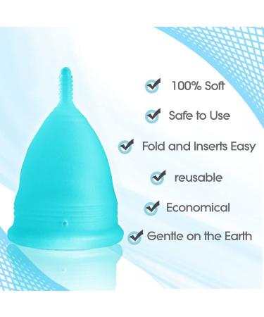 Blossom Menstrual Cup | Say No to Tampons | Reusable Silicone Period Cup (Small Blue) - Buy Online on GoSupps.com