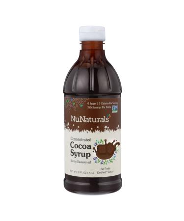 NuNaturals Stevia Syrup, Sugar-Free Sweetener, Plant-Based Sugar Substitute, Zero Calorie, Chocolate, 16 oz