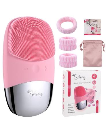 Premium sound facial cleaner with accessory set-headband wrist bandages and bags for simple storage and transport.Relax with our face massage device and