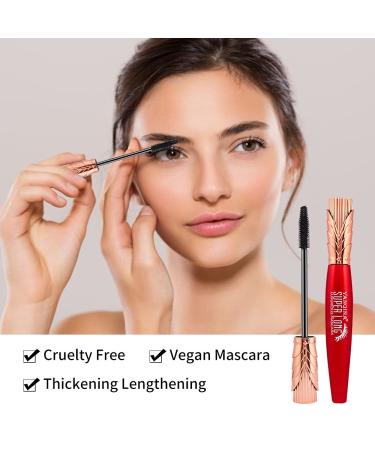 Buy 4D Silk Fiber Black Voluminous Waterproof Mascara | Thick Dramatic Eyelash Extensions - International Shipping - Buy Online on GoSupps.com