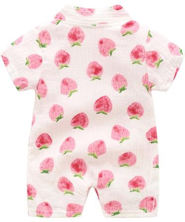 PABOLI Kimono Robe Newborn Cotton Yarn Baby Romper | 0-3 Months Infant Japanese Pajamas Strawberry Design - Buy Online on GoSupps.com
