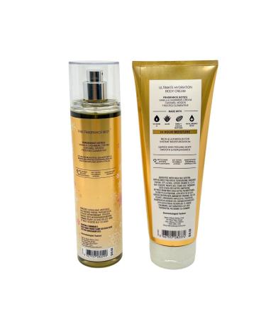 Bath & Body Works Snowflakes & Cashmere 2pc bundle - Mist & Body Cream Gift Set with a Red Bow for Holiday & Gifts - Full Size - Buy Online on GoSupps.com