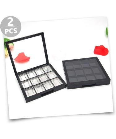 DOITOOL 2pcs Empty Eye Shadow Box Black Eyeshadow Makeup Pallete Empty Makeup Case Travel Filling Platen 9.9x2.2cm As Shown - Buy Online on GoSupps.com