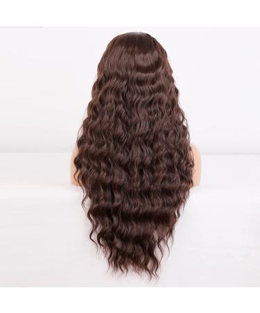 Salomezklm Lace Front Wig - Long Brown Heat-Resistant Corrugated Hair Without Glue for Fashionable Women (61 cm) - Buy Online on GoSupps.com