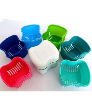 Denture Bath Box - Durable Artificial Tooth Retainer Case for False Teeth in Lake Green & Blue | International Shipping - Buy Online on GoSupps.com