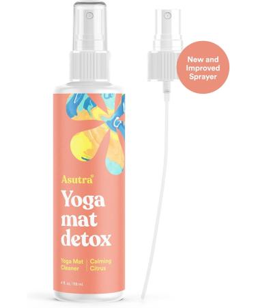 ASUTRA Yoga Mat Cleaner Spray - Organic Calming Citrus No Residue Deep-Cleansing Includes Microfiber Towel - Perfect for Fitness Gear & Gym Equipment - Buy Online on GoSupps.com