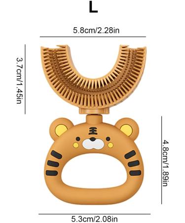 Shop Cartoon Tiger U-Shaped Toothbrush | 360 Soft Silicone Dental Care for Kids | International Shipping - Buy Online on GoSupps.com