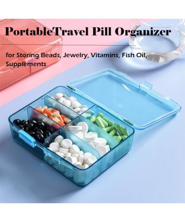 AKOAK Mini Pill Organizer - 6 Compartment Plastic Box for Beads Jewelry Vitamins & Supplements | International Shipping Available - Buy Online on GoSupps.com