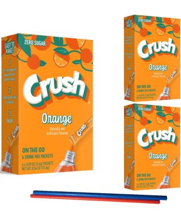 Crush Sugar Free Orange : Low Carb Zero Sugar Drink Mix - 3 boxes of 6 packs - 3 box of Orange Crush- Sugar Free Drink Mix - Keto Drink Mix Zero Guilt! Low Carb Zero Sugar Drink Mix - Comes with 2 Paper Straws and 1 Exclusive PALiSOL CREATiONS Stickers 18 - Buy Online on GoSupps.com