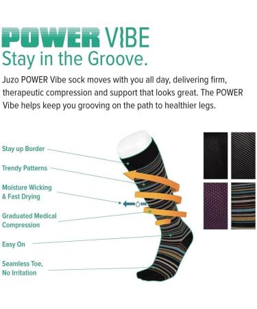 Juzo Power Vibe Premium Compression Socks 15-20 mmHg for Men & Women - Cool Dot Small - International Shipping Available - Buy Online on GoSupps.com