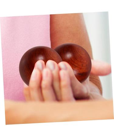 Kombiuda 2 Wooden Trade Manual Massage Balls - Health Exercise Toy - Baoding Stress Relief Bamboo Balls for Hand Muscle Stretching (5x5cm) - Buy Online on GoSupps.com