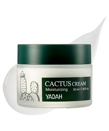 YADAH Cactus Cream 1.69 Fl.Oz.   Facial Hydrating Moisturizer Forming Moisture Barrier for Sensitive Dry Skin