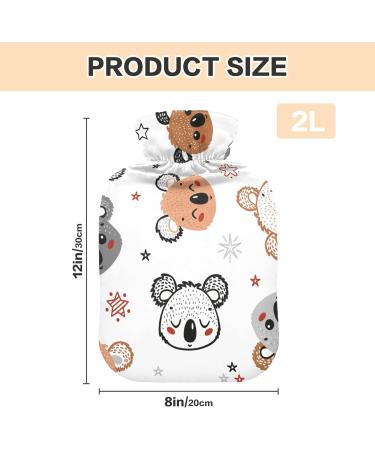 Hot Water Bottles with Cute Koala Cover - 2L Pain Relief & Warm Compress for Hands & Feet - Buy Online on GoSupps.com