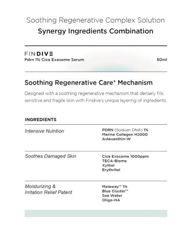 FINDIVE OFFiCIAL PDRN Cica Exosome Serum 1% PDRN (sodium DNA) 1 000 ppm Cica Exosome Marine Collagen Skin Soothing Skin Regeneration Korean Skincare (1.69 fl oz) - Buy Online on GoSupps.com