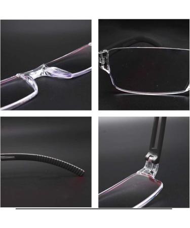 MMOWW 4-Pack Randless Reading Glasses for Men & Women - Clear Rectangular Blue Light Blocking Glasses (4 Black 3.5x) | International Shipping Available - Buy Online on GoSupps.com