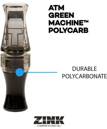 Zink ATM Green Machine Double Reed Duck Call - Durable Polycarbonate Construction for Hunting Waterfowl - Wide Range of Tones - Great Bottom-End Sound - Buy Online on GoSupps.com