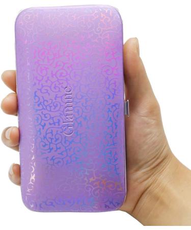 Glamne Manicure Pedicure Set Tools Professional Stainless Steel Nail Care Kits with Holographic Travel Case(Purple) - Buy Online on GoSupps.com