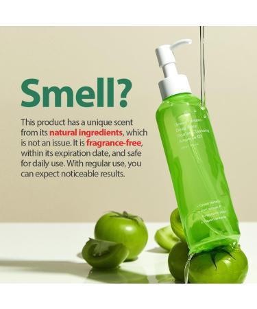Green Tomato Double Cleansing Ampoule Oil 200g | Waterproof Makeup Remover | Blackhead Cleanser for Sensitive Skin | Korean Skincare for Men & Women - Buy Online on GoSupps.com