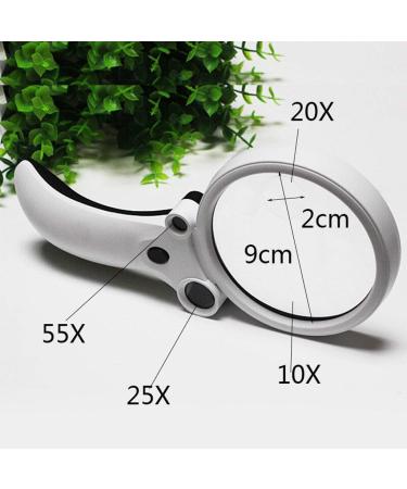 Magnifying Glasses Educational Hobby Magnifiers Handheld Led Illuminated Magnifier 10X / 20X / 25X / 55X Lens Illuminated Ultra High Definition Comfortable Anniversary - Buy Online on GoSupps.com
