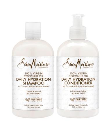 Shea Moisture 100% Virgin Coconut Oil Daily Hydration Shampoo & Conditioner | 13 fl. oz. Each - Buy Online on GoSupps.com