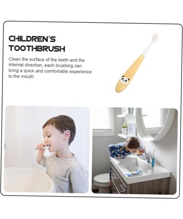 Frcolor Panda Toothbrush for Children - Silicone Manual Toothbrush with Contoured Bristles - Travel-Friendly Kids Oral Care - 1 Pack Yellow - Buy Online on GoSupps.com