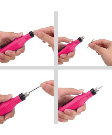 Ruiqas Electric Nail File Kit - Portable Electric Nail Files with 6 Heads and Sanding Bands in Red - Buy Online on GoSupps.com